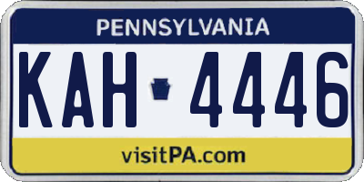 PA license plate KAH4446