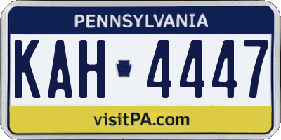 PA license plate KAH4447