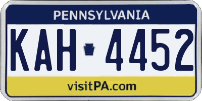 PA license plate KAH4452