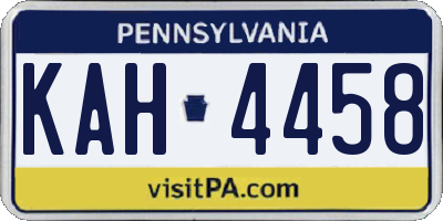 PA license plate KAH4458