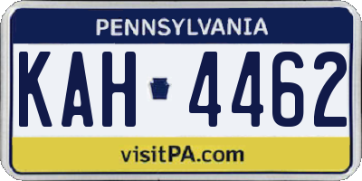 PA license plate KAH4462