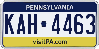 PA license plate KAH4463