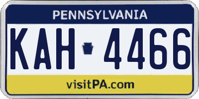 PA license plate KAH4466