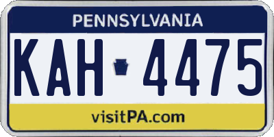 PA license plate KAH4475