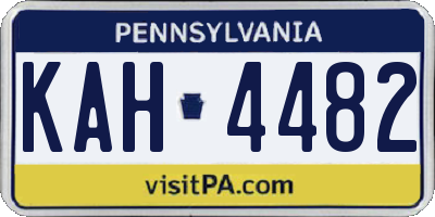 PA license plate KAH4482