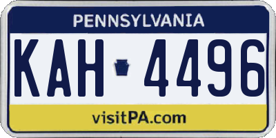 PA license plate KAH4496