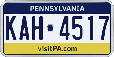 PA license plate KAH4517