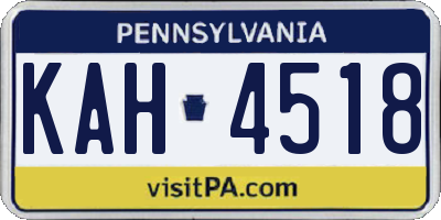 PA license plate KAH4518