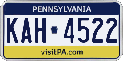 PA license plate KAH4522