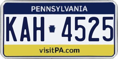 PA license plate KAH4525