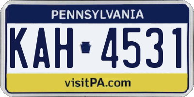 PA license plate KAH4531