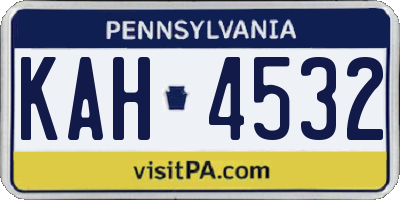 PA license plate KAH4532