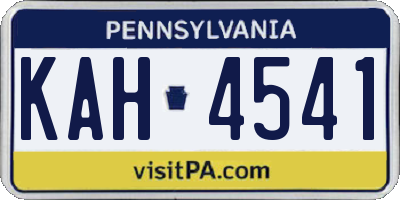 PA license plate KAH4541