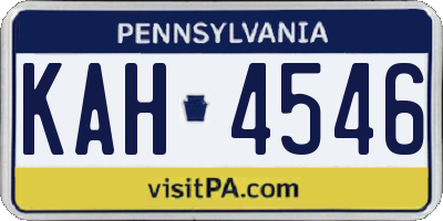 PA license plate KAH4546