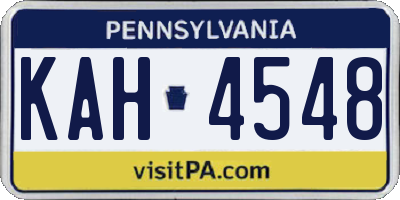 PA license plate KAH4548
