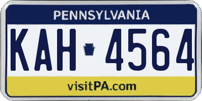 PA license plate KAH4564
