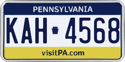 PA license plate KAH4568