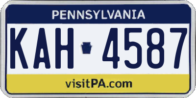 PA license plate KAH4587