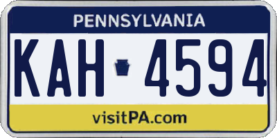 PA license plate KAH4594