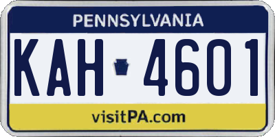PA license plate KAH4601