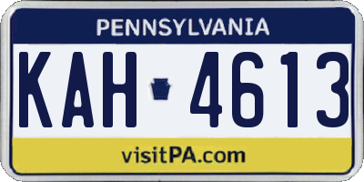 PA license plate KAH4613