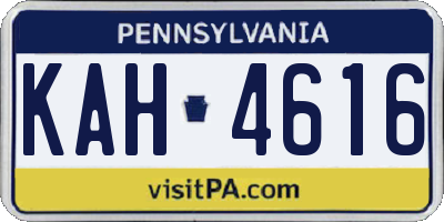 PA license plate KAH4616