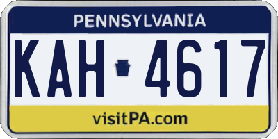 PA license plate KAH4617