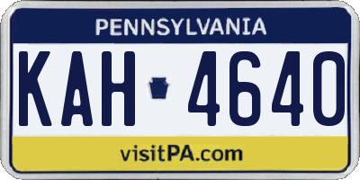 PA license plate KAH4640