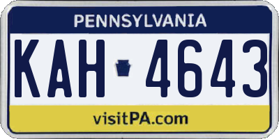 PA license plate KAH4643