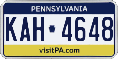 PA license plate KAH4648