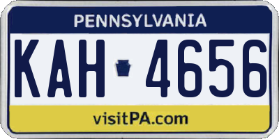 PA license plate KAH4656