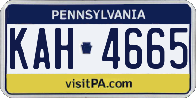 PA license plate KAH4665