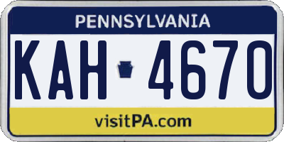 PA license plate KAH4670