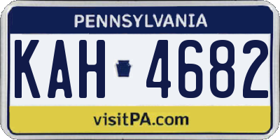 PA license plate KAH4682