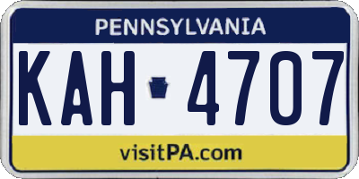 PA license plate KAH4707