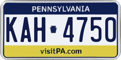 PA license plate KAH4750