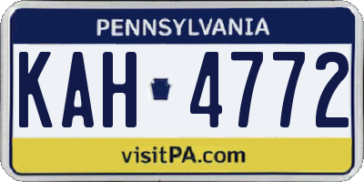PA license plate KAH4772