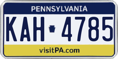PA license plate KAH4785