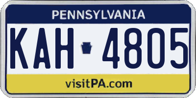 PA license plate KAH4805