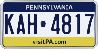 PA license plate KAH4817
