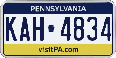 PA license plate KAH4834