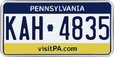 PA license plate KAH4835