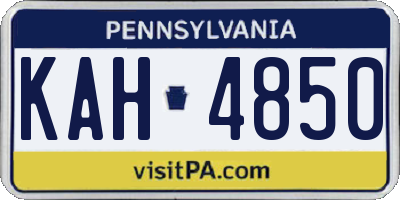 PA license plate KAH4850