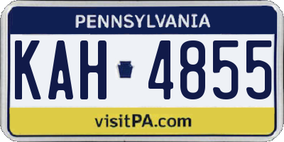 PA license plate KAH4855