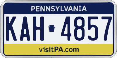 PA license plate KAH4857