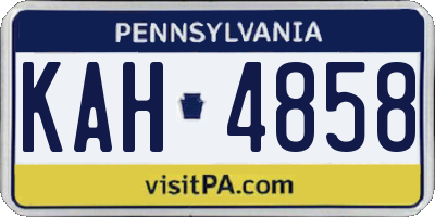 PA license plate KAH4858