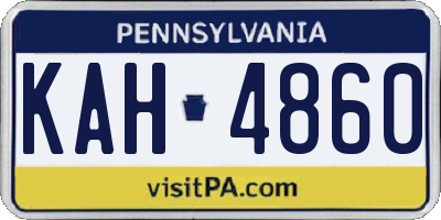 PA license plate KAH4860