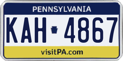 PA license plate KAH4867