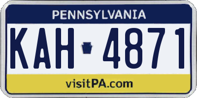 PA license plate KAH4871