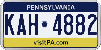 PA license plate KAH4882